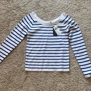 Ralph Lauren Striped Blue and White Resort Sweater Sz L NWT